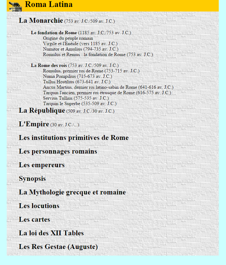 La table des matires