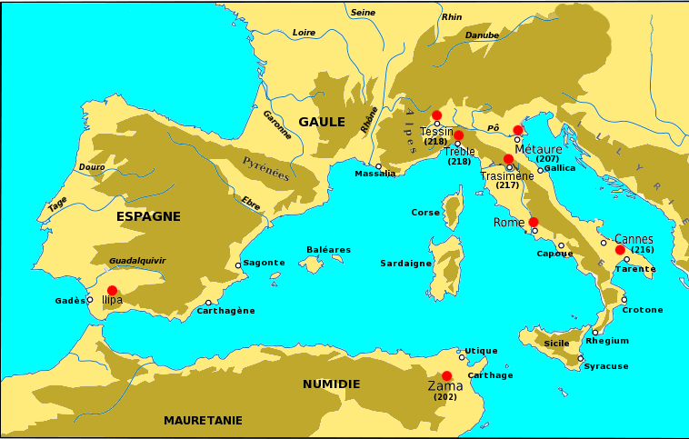 Les plus importantes batailles de la seconde guerre punique